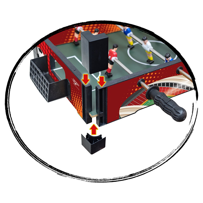 Bild von Carromco Fußballkicker Tischauflage Fast Kick XM - Tischkicker als Tischaufsatz im farbenfrohen Design, einfacher Aufbau durch Stecksystem, 6 Figuren pro Team, inkl. 2 Kickerbälle