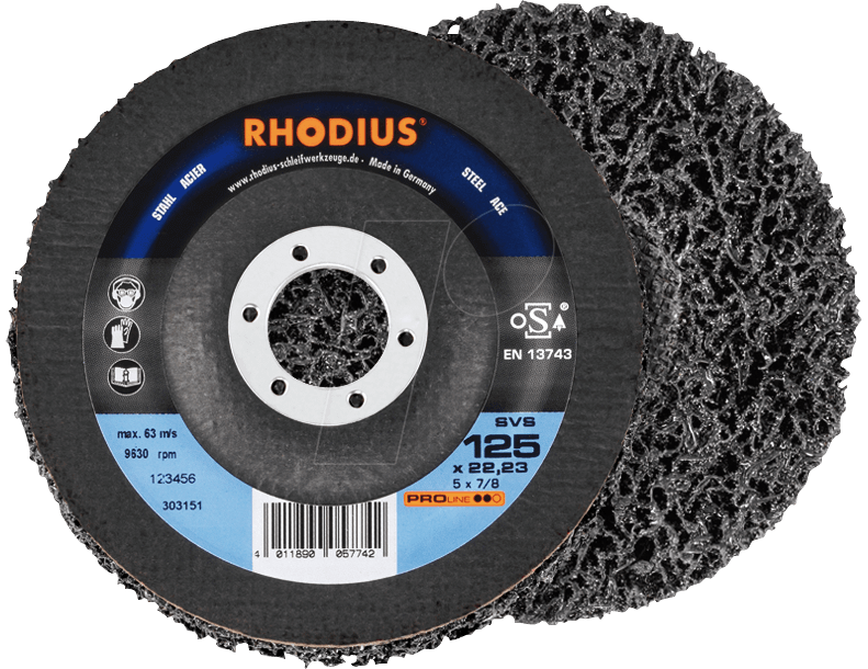Bild von Rhodius Schleifscheibe SVS 125 mm Schleif-Vliesscheibe / Reinigungs-Scheibe / Schleifvlies