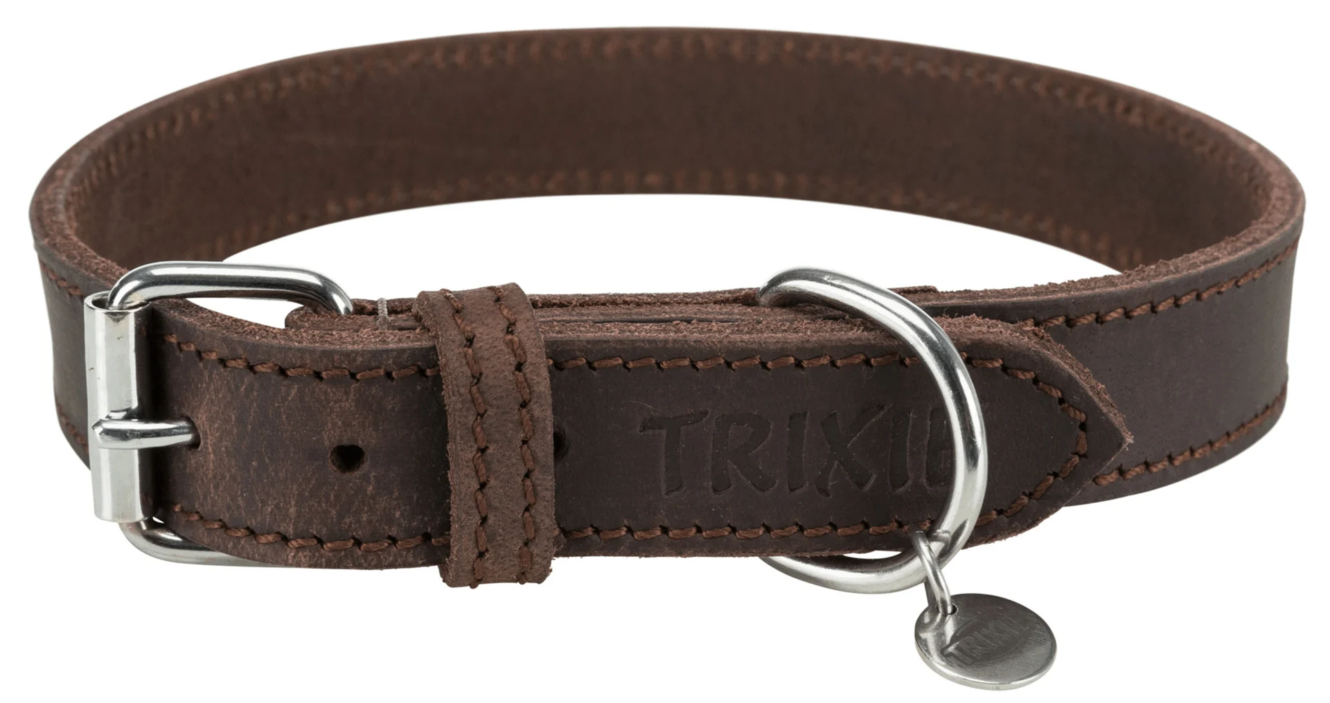 Bild von Trixie Rustic Fettleder-Halsband (M, L, Hund, Hundesport), Halsband + Leine