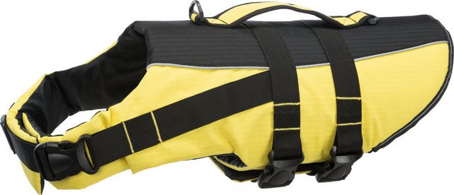 Bild von TRIXIE Hunde-Schwimmweste XL: 65 cm (bis 45 kg) neon-gelb – schnell trocknende Rettungsweste Hund mit Rettungsgriff für mehr Sicherheit bei Wasseraktivitäten wie Bootsausflüge & SUB - 30129