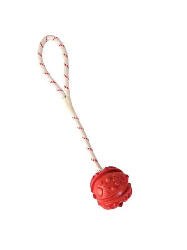 Bild von TRIXIE Outdoor-Spielzeug Ball am Seil, schwimmt, Naturgummi, Maße: ø 4,5 cm / 35 cm / Farbe: orange