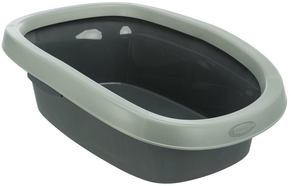 Bild von Trixie 40211 Be Eco Katzentoilette Carlo, mit Rand, 31 × 14 × 43 cm, anthrazit/grau-grün