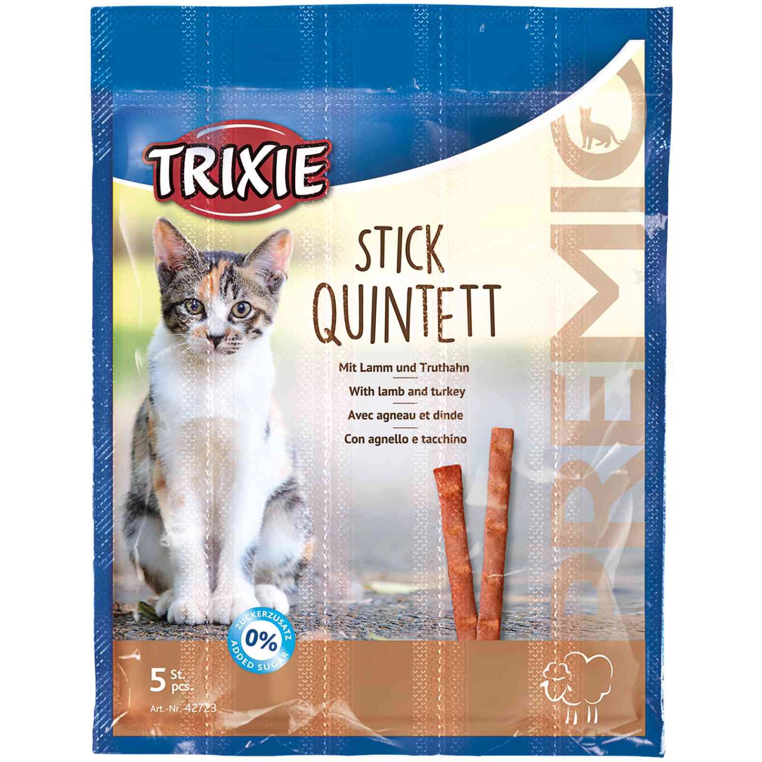 Bild von Trixie Katzensnacks Premio Stick Quintett Lamm/Truthahn 5 Stück