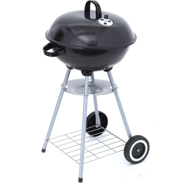 Bild von tepro Holzkohle-Kugelgrill Key West mit kompakter Grillfläche Ø ca. 41,5 cm inkl. einstellbarer Luftzufuhr, Kunststoffrollen und Ascheauffangschale, Maße ca. 43,5 x 52 x 82 cm