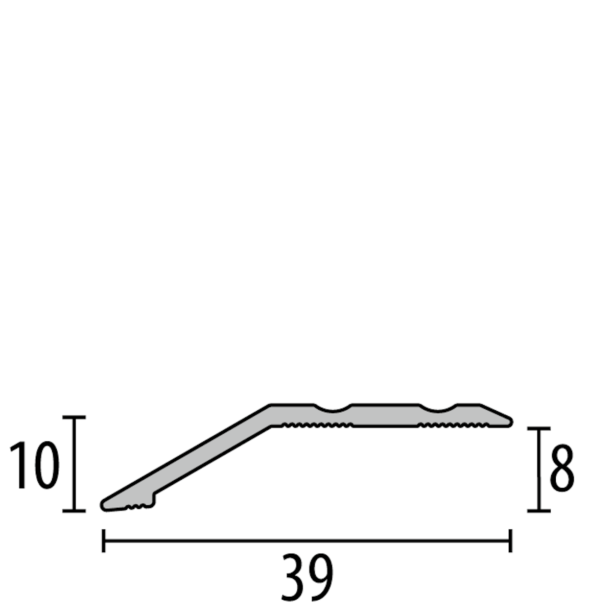 Bild von Parkettfreund -Anpassungsprofil PF 244 F2 edelstahloptik 900x39 mm - 8 mm Aluminium eloxiert gerillt