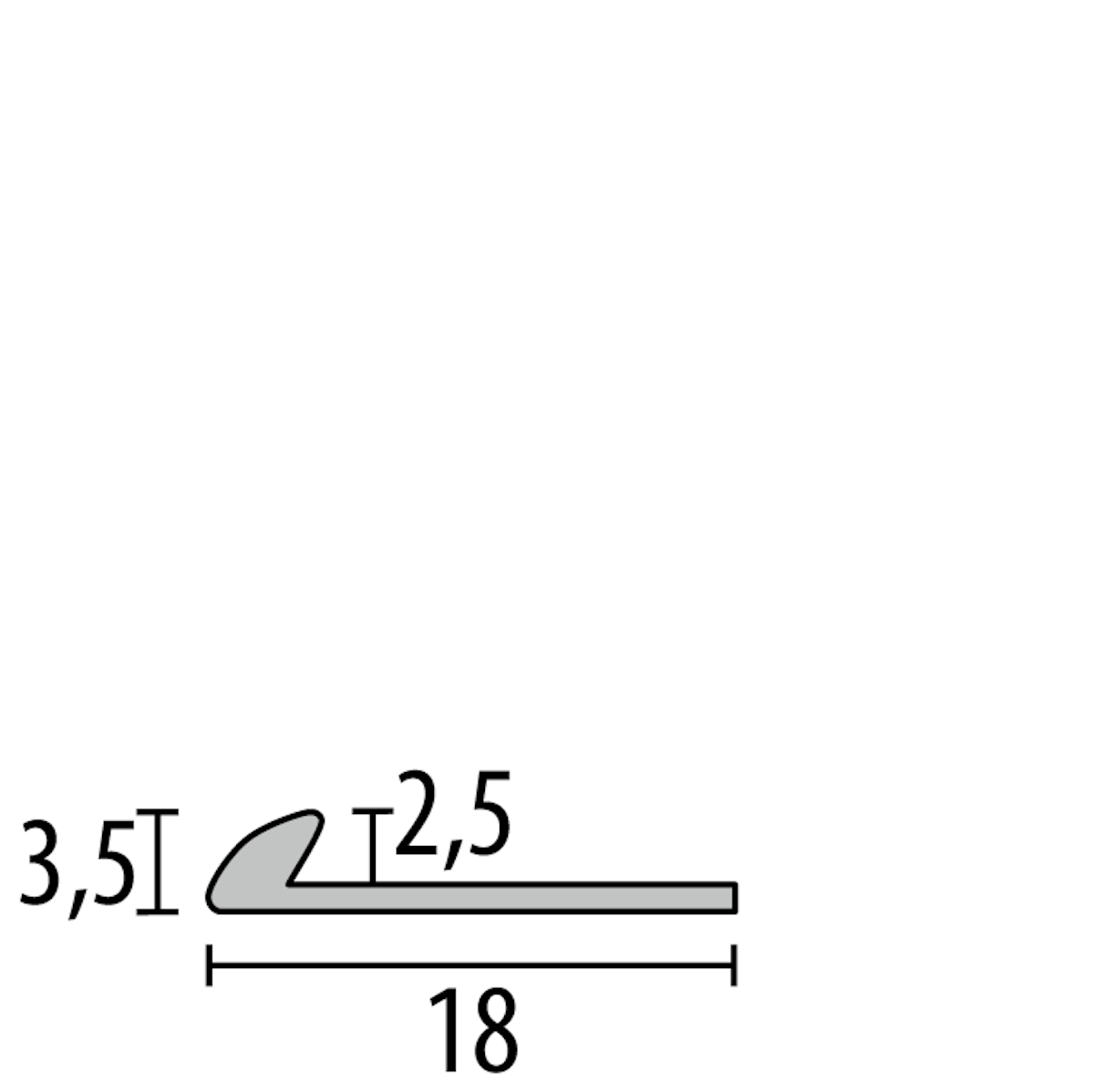 Bild von Parkettfreund -Abschlussprofil PF 356 F6 bronze 1000x18 mm - 2,5 mm Aluminium eloxiert mit glatter Oberfläche