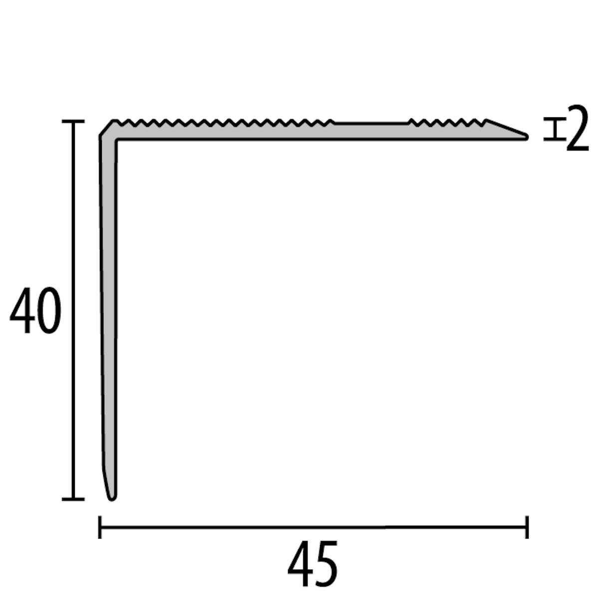 Bild von Parkettfreund -Winkelprofil PF 229 F9 sand 1000x45 mm - 0 - 37 mm Aluminium eloxiert gerillt