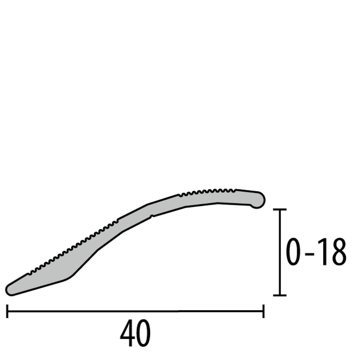 Bild von Parkettfreund -Anpassungsprofil PF 247 F6 bronze 1000x40 mm - 0 - 18 mm Aluminium eloxiert Rampe; gerillt