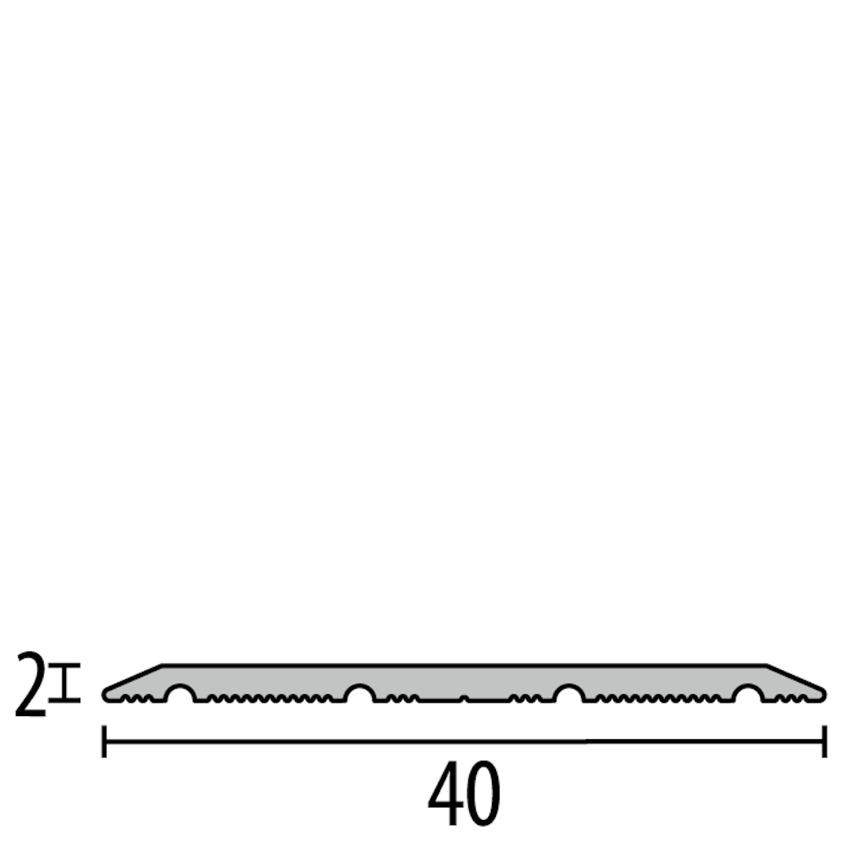 Bild von Parkettfreund -Übergangsprofil PF 441 SK F2G edelstahloptik fein geschliffen 900x40 mm - 0 - 99 mm Aluminium eloxiert mit glatter Oberfläche