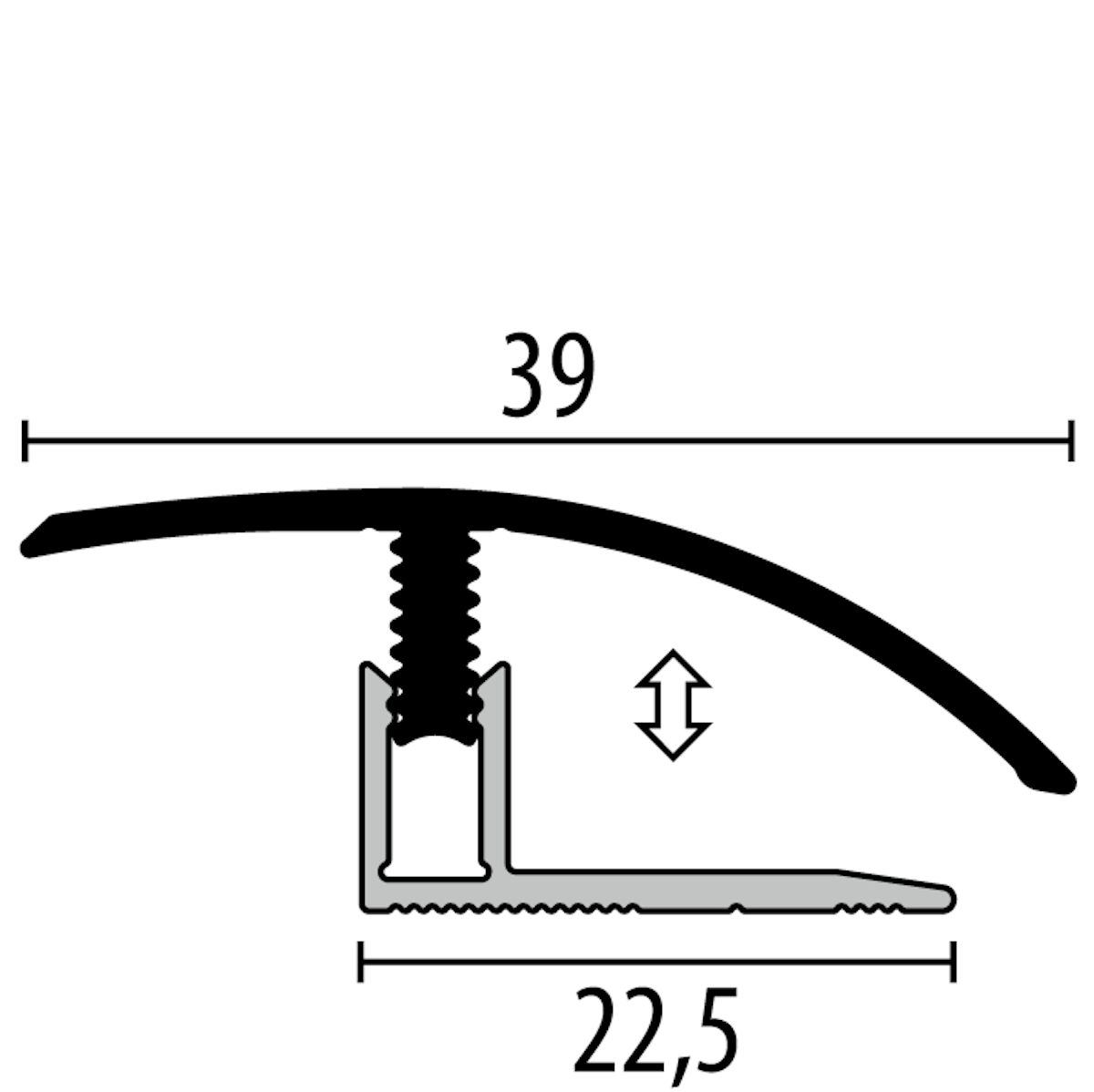 Bild von Parkettfreund Uno-Click-Laminat-Anpassungsprofil PF 556 H H30 Eiche hell 1000x39 mm - 7 - 12 mm Holzdekor mit glatter Oberfläche