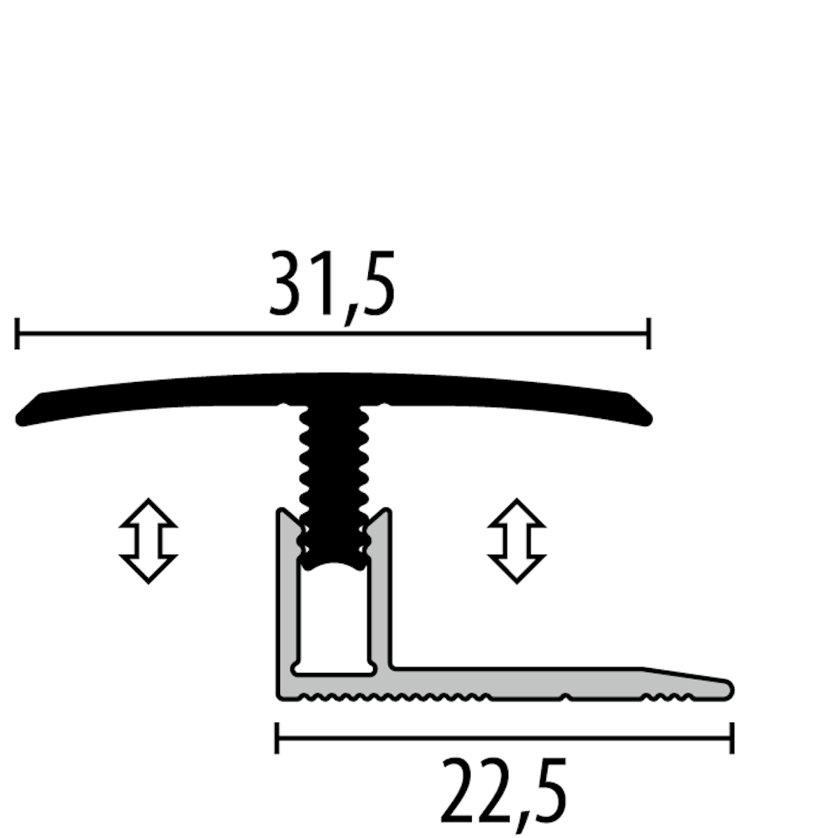 Bild von Parkettfreund Uno-Click-Laminat-Übergangsprofil PF 558 F6 bronze 900x31,5 mm - 7 - 12 mm Aluminium eloxiert mit glatter Oberfläche