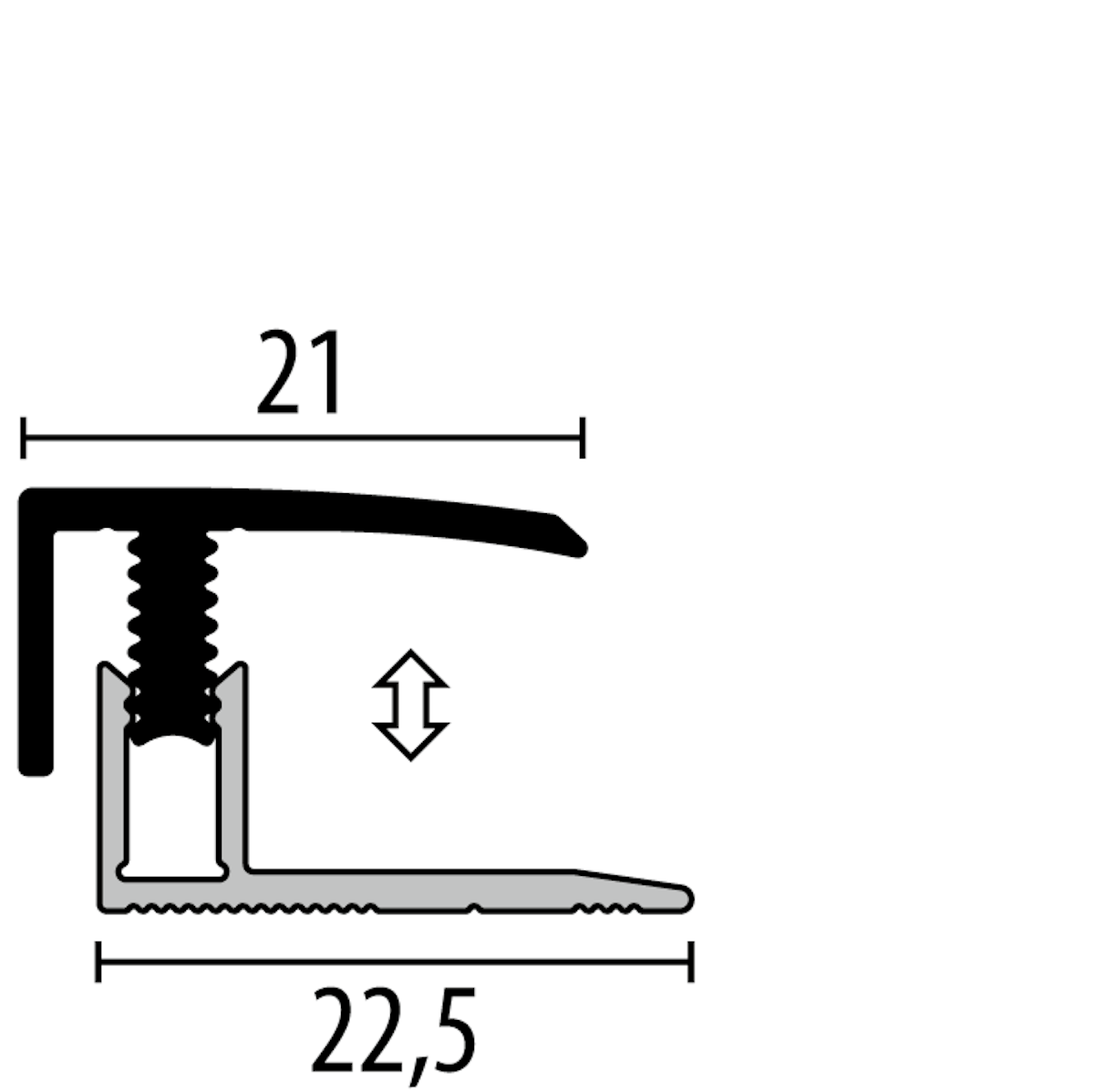 Bild von Parkettfreund Uno-Click-Laminat-Abschlussprofil PF 557 H H33 Eiche weiß gekalkt 900x21 mm - 7 - 12 mm Holzdekor mit glatter Oberfläche