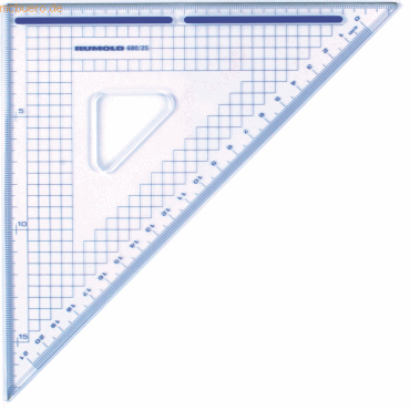 Bild von Rumold, Lineal, Zeichendreieck 45 Grad 25cm transparent (210 mm)