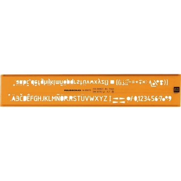 Bild von Rumold, Lineal, Schriftschablone 3,5mm orange/transparent