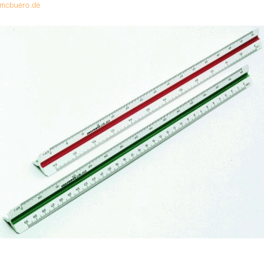 Bild von Rumold, Lineal, Dreikantmassstab Duo 30cm Teilung architect 1 Kunststoff weiss (300 mm)