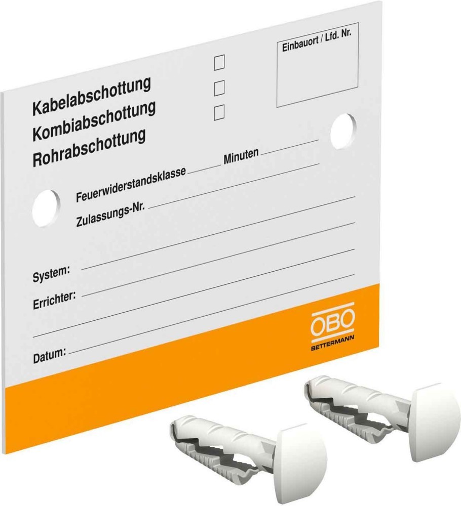 Bild von OBO Bettermann, Sicherheitskennzeichnung, OBO Kennzeichnungsschild f. AbschottungsSysteme