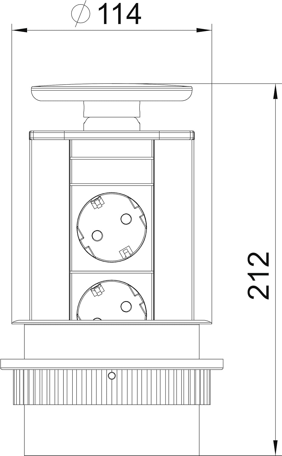 Bild von OBO Bettermann 6116854 Tischsteckdose Silber Schutzkontakt