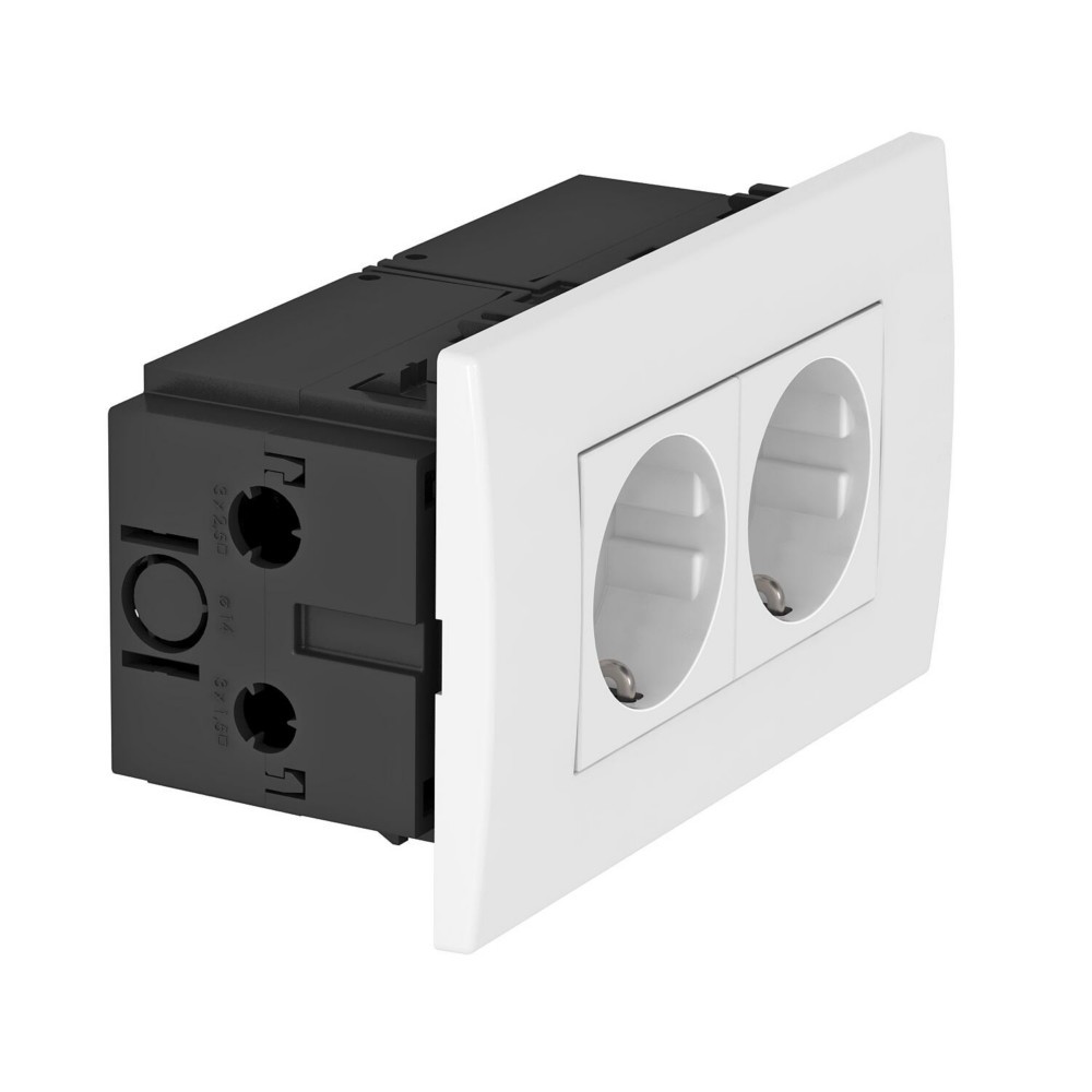 Bild von OBO Bettermann Vertr Steckdoseneinheit 2fach 84x140x59 rws SDE-RW D0RW2 - 6119407