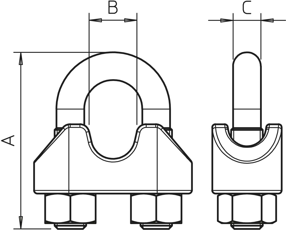Bild von OBO Bettermann Vertr Drahtseilklemme 6mm 947 6 A4 - 5302178