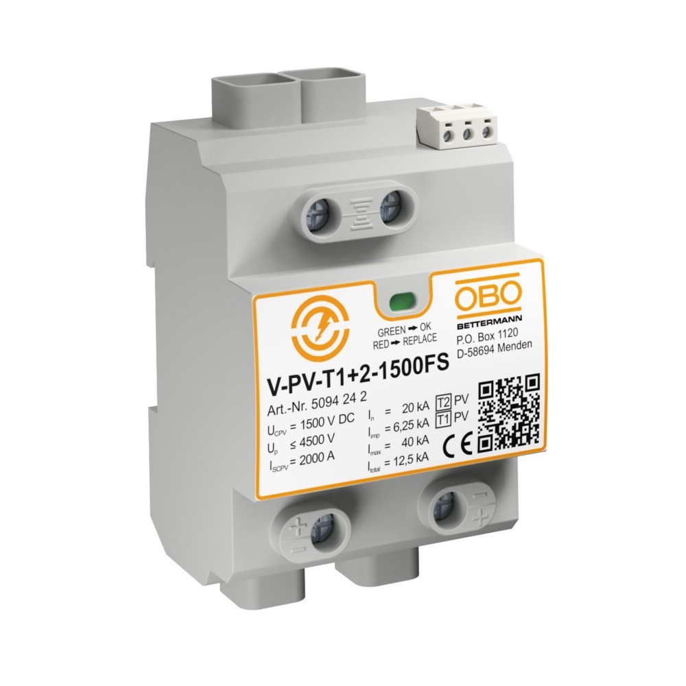 Bild von OBO-BETTERMANN 5094242 Descargador Combinado V-PV Conex Y fotovoltaica + Remoto