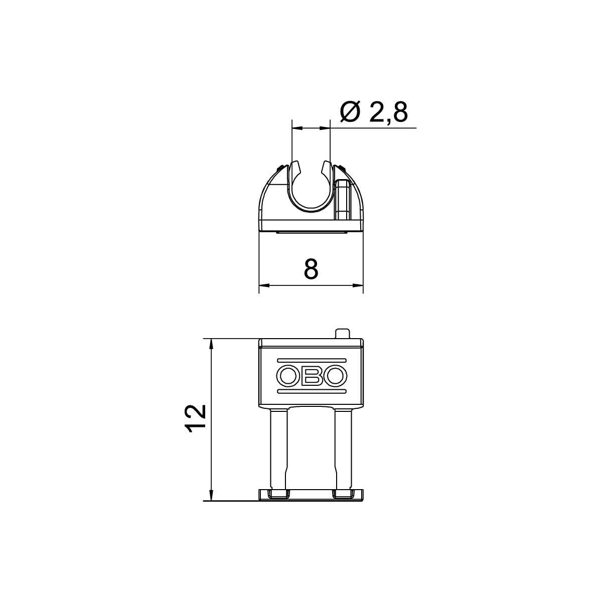Bild von OBO ZH 12-DB, HW Befestigungselement, für dünne Beplankung, 15x8x5, PP, 50 Stück