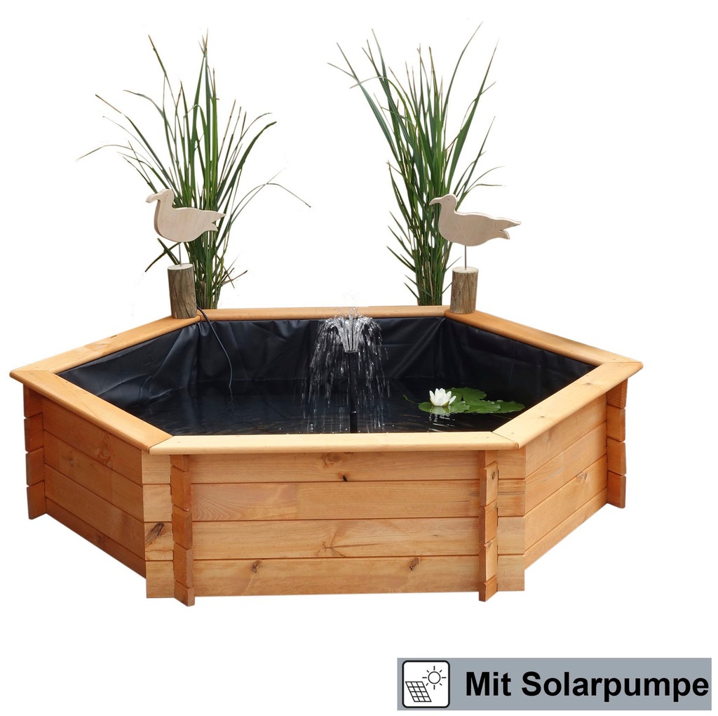 Bild von promadino Hochteich, BxTxH: 145x128x41 cm, 430 l, (Set), inkl. Solarpumpe