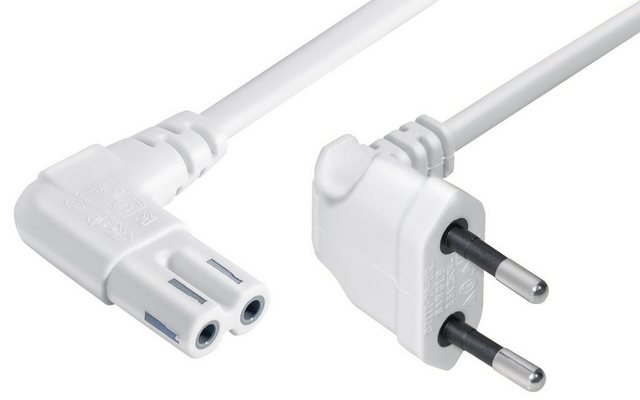 Bild von Maxtrack Stromkabel, Winkel-Eurostecker, Winkel-Eurostecker auf Winkel Doppelnut-Kupplung (75 cm), Netzkabel Euro-Winkelstecker auf Doppelnut-Winkelkupplung