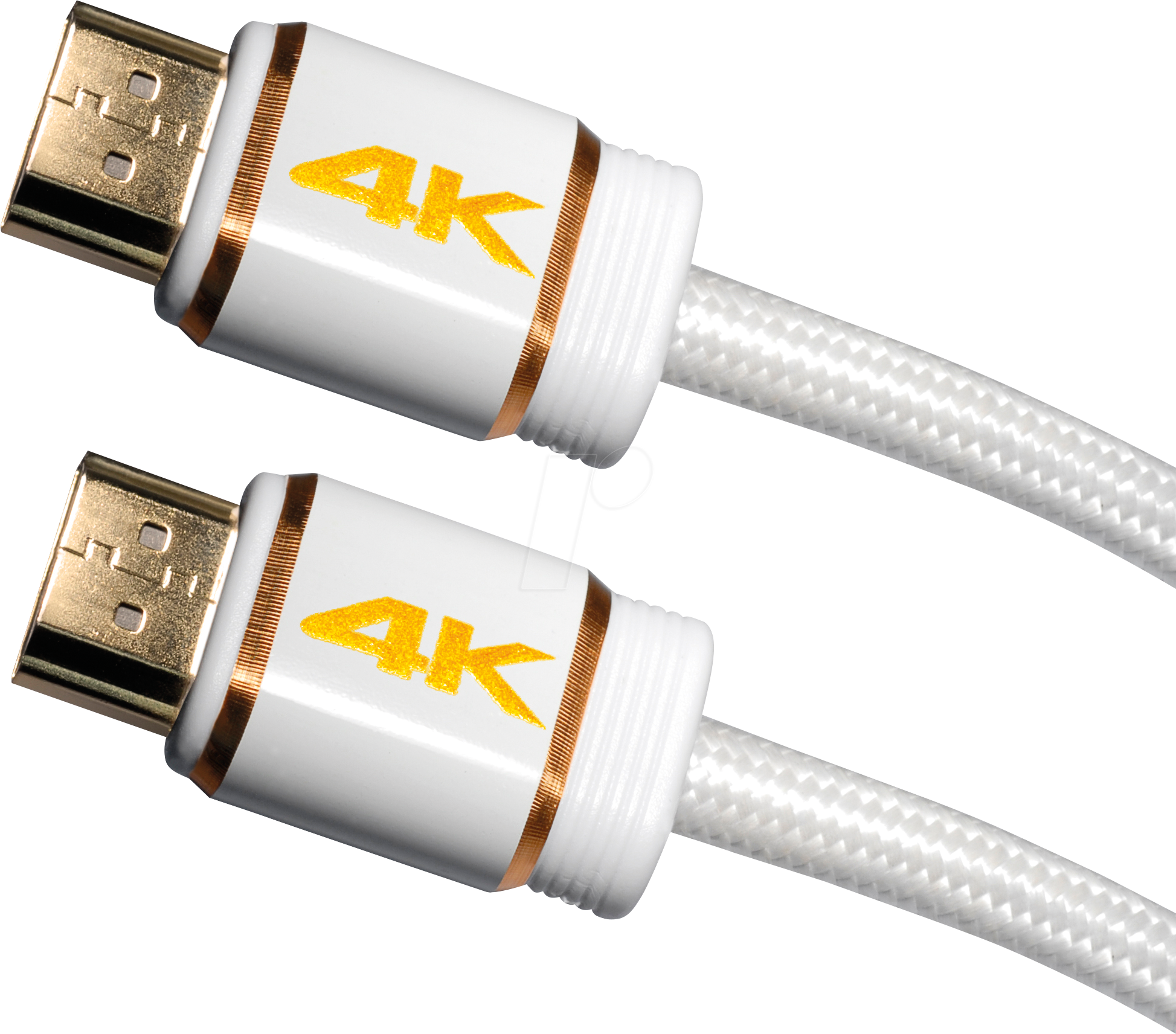 Bild von MaxTrack Premium HDMI™ Kabel – 4K 60Hz, HDR, Goldkontakte, Weißes Nylongeflecht, 2160p, HDMI™ 2.1