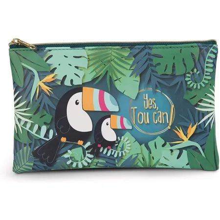 Bild von NICI flaches Mäppchen Tropicano Tukan aus Kunstleder, ca 20 x 12 cm