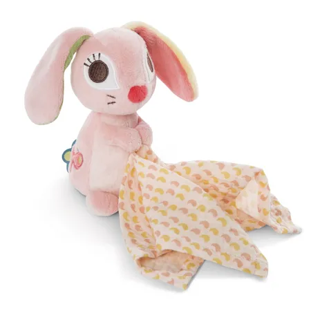 Bild von NICI Schmusetier 3D Hase Hopsali 13 cm mit Schmusetuch – Baby Kuscheltier mit Mulltuch ab 0+ Monaten – Weiches Plüschtier/Schmusetuch für Mädchen & Jungen, 48039