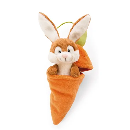Bild von NICI 48089 Anhänger Plüschhase mit Karotte 15cm, Häschenanhänger in Plüschkarotte, Geschenkidee fürs Osternest, Orange