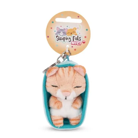 Bild von NICI Schlüsselanhänger Sleeping Pets Katze 8cm braun