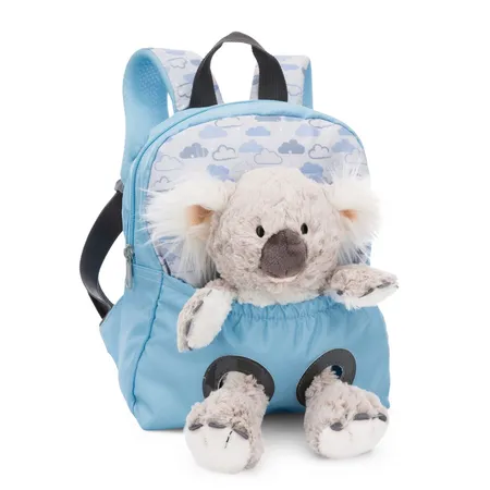 Bild von NICI Kinderrucksack blau 2 in 1 mit Kuscheltier Koala 25cm - Kindergartenrucksack Mädchen & Jungen - Weicher Rückenbereich & verstellbare Gurte - 49840