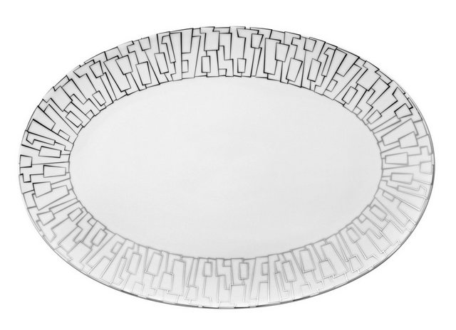 Bild von Rosenthal Servierplatte TAC Gropius Skin Platin Platte 25 cm, Porzellan, (Platte)