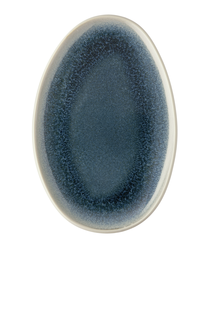 Bild von Rosenthal Servierplatte Rosenthal Junto Aquamarine Platte - Oval - Ø 28,5 cm, Steinzeug, (Packung)