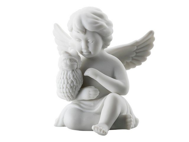 Bild von Rosenthal Dekofigur Engel klein weiss matt mit Eule 6 cm
