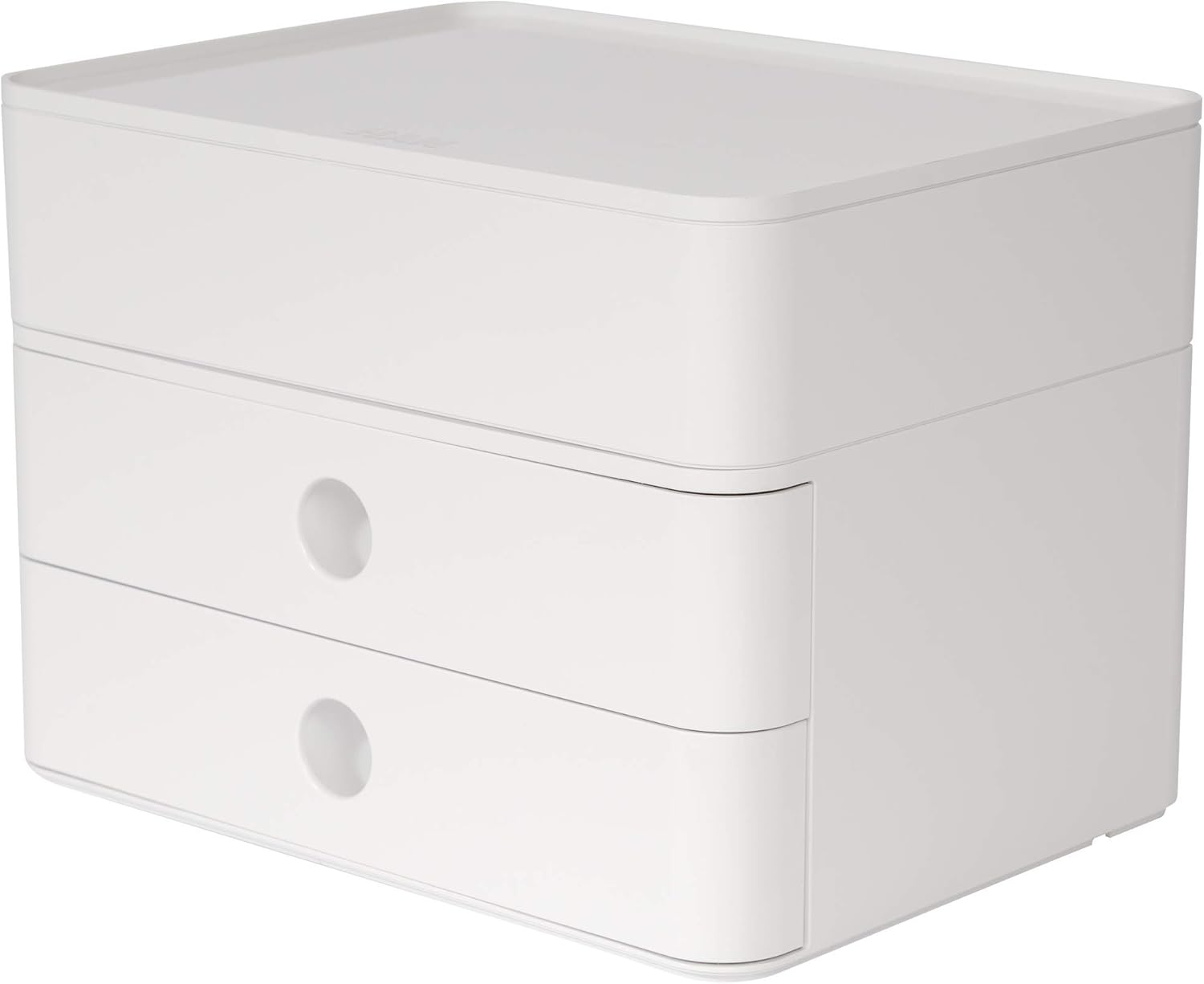 Bild von HAN Schubladenbox Allison SMART-BOX mit 2 Schubladen und Trennwand, Kabelführung, stapelbar, Utensilienbox für Büro, Schreibtisch Küche, möbelschonende Gummifüße, 1120-81, hochglänzend, apricot orange