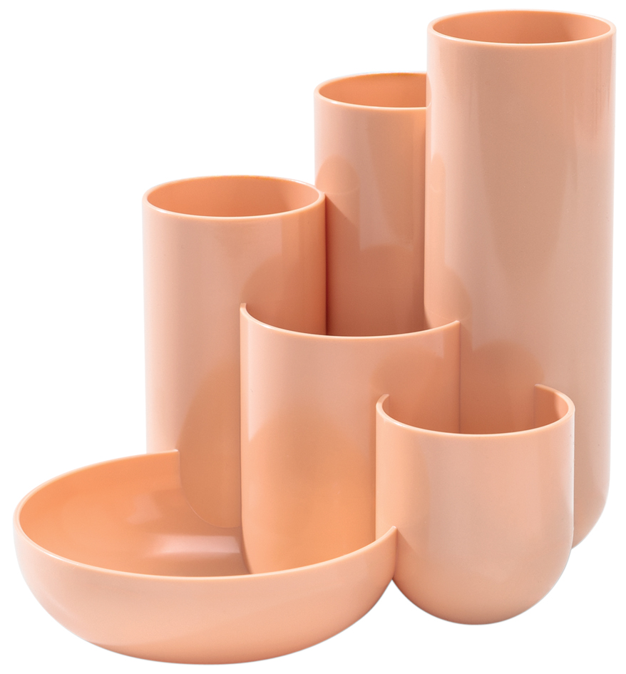 Bild von Han, Schreibtisch Accessoire, Schreibtisch-Organizer CAMPUS pastellorange Polystyrol 5 Fächer 13,1 x 15,4 x 13,7 cm