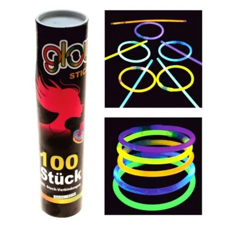 Bild von KG Hamburg Glow Sticks Knicklichter 100 Stück inkl. Steck-Verbindungen, sortiert