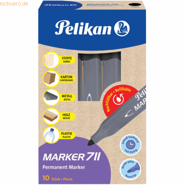 Bild von Pelikan, Marker, 711 Permanent-Marker (e) (Schwarz, 2 mm, 10 x)