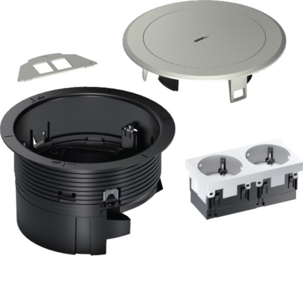 Bild von HAGER BSR02D02 Installationsdose R02, 2xSCHUKO Keystone (BSR02D02)