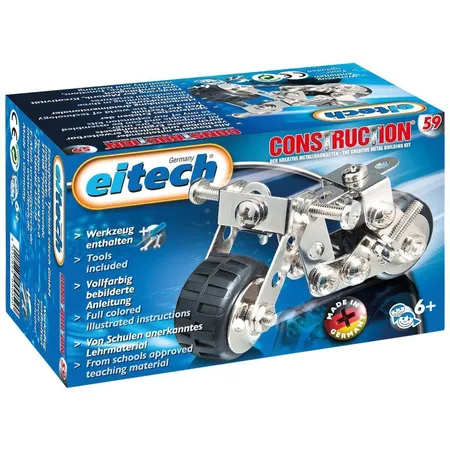 Bild von eitech 00059 Metallbaukasten - Motorrad, DIY Bauset für Mädchen und Jungen ab 6 Jahren, Konstruktionsspielzeug mit 75 Bauteilen