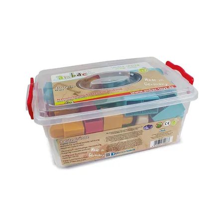 Bild von Anbac Toys - Antibakterielle Bausteine für Kinder im Set mit 40 Teilen, Bauklötze für Kinder ab 1 Jahr, Konstruktionsspielzeug in praktischer Aufbewahrungsbox
