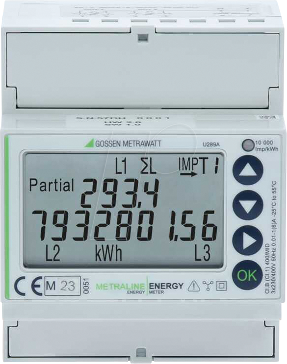 Bild von Gossen Metrawatt Wechselstromzähler Gossen Metrawatt U289C METRALINE ENERGY Drehstromzähler mit Wandlerans, U289C METRALINE ENERGY