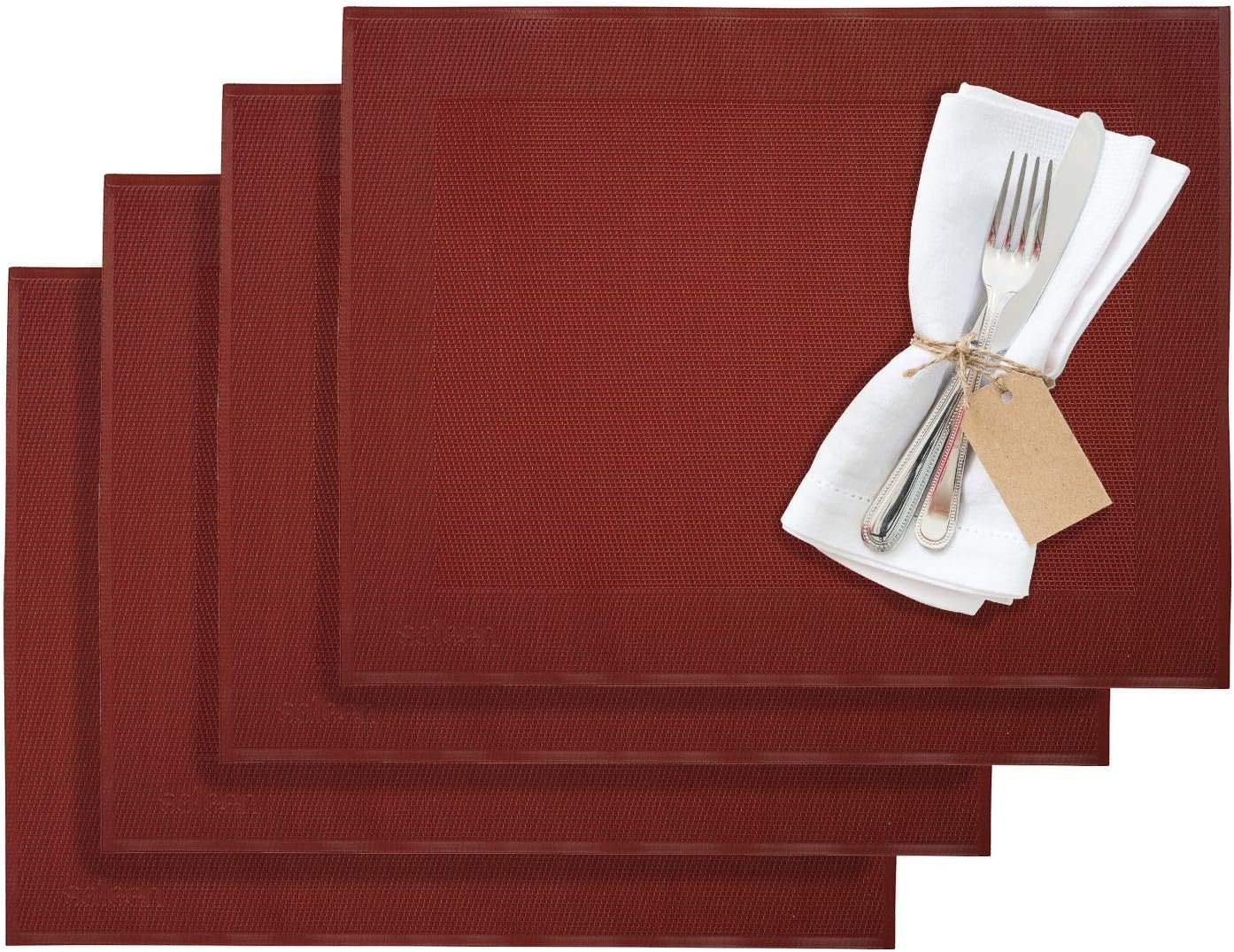 Bild von Westmark Tischsets/Platzsets, 4 Stück, 42 x 32 cm, Synthetik, Rot/Dunkelrot, Saleen Edition: Home