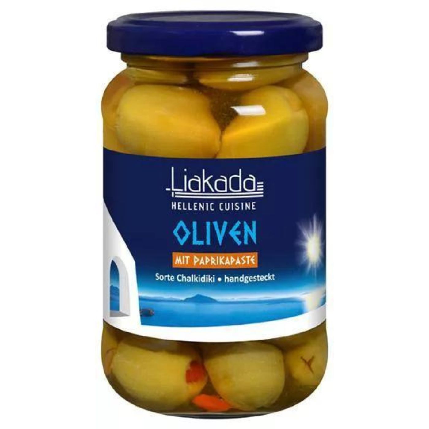 Bild von Liakada Grüne Oliven mit Paprikapaste, 330g