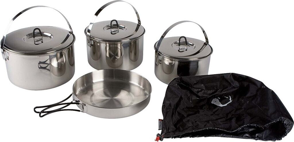 Bild von Tatonka Family Cook Set L (4-teilig) - Camping-Kochgeschirr aus Edelstahl - Bestehend aus einer Pfanne und 3 Töpfen mit Deckel