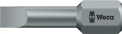Bild von Bit 800/1 TZ f.Schlitzschrauben - 10 ST, 5,5mm L.25mm 1/4 Zoll C6,3 0,8mm zähhart,TZ WERA
