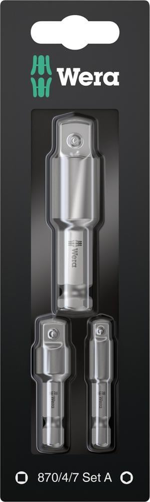 Bild von Wera 870/4/7 Set A SB - Steckdosenadapterset - 3 Stücke - 1/4, 1/2, 3/8 - Inbus (05073200001)