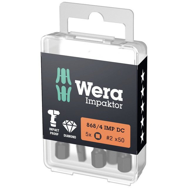Bild von Wera Innenvierkant Bit "Impaktor 868/4 IMP DC" - 2 x 50 mm, 1 Stück, 05057671001